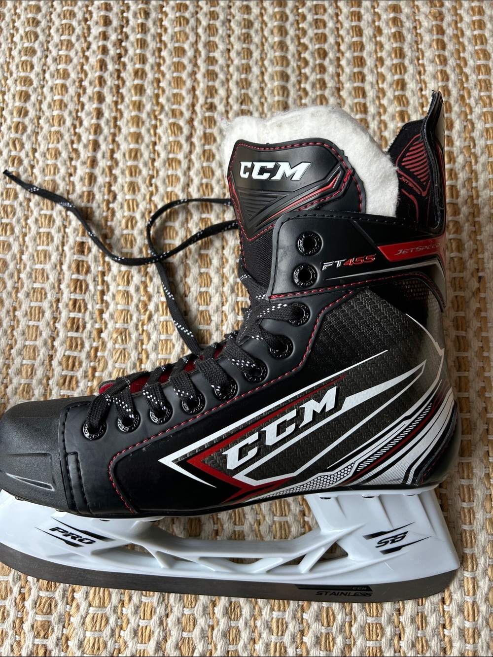 CCM Black, Red & White Hockey Skate - Right Boot